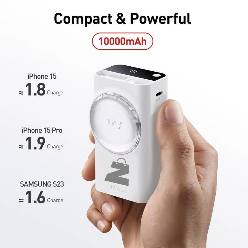 מטען נייד LinkPod | כבל נשלף מובנה באורך 2.3ft