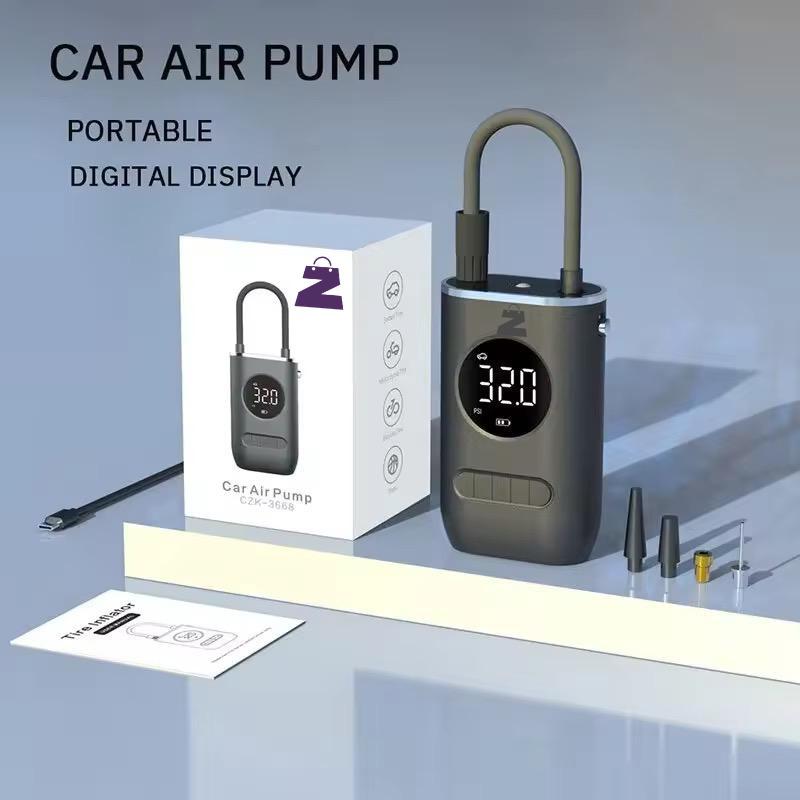 קומפרסור נייד לרכב | קומפרס אוויר נייד | משאבה חשמלית | כולל תאורת לד