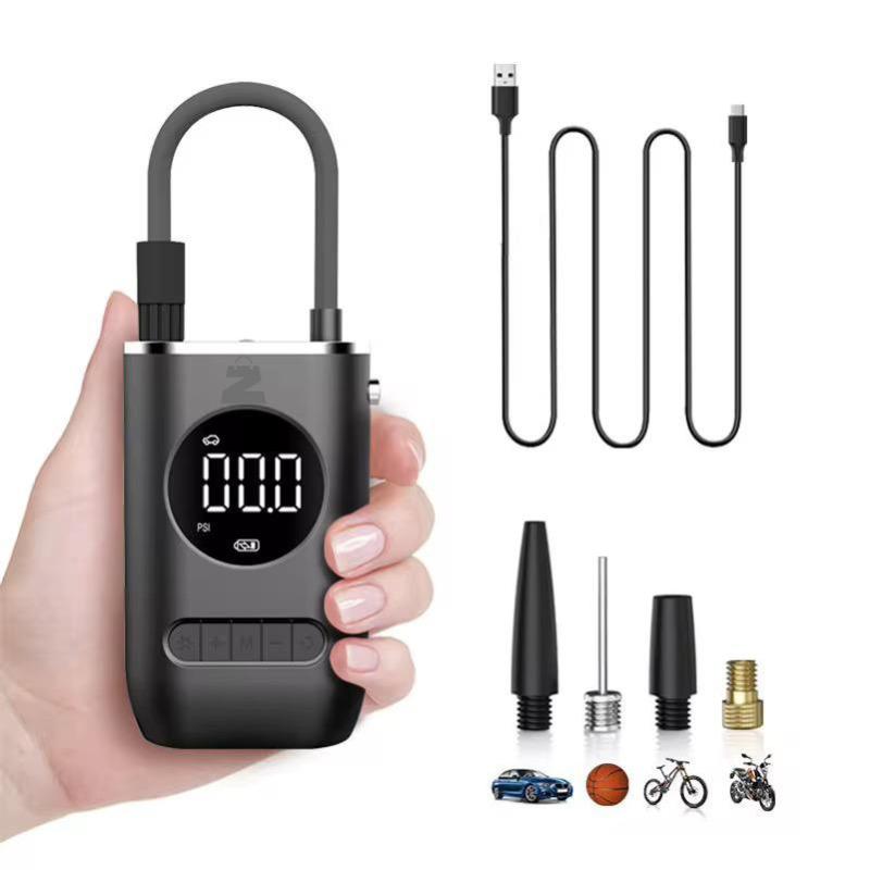 קומפרסור נייד לרכב | קומפרס אוויר נייד | משאבה חשמלית | כולל תאורת לד