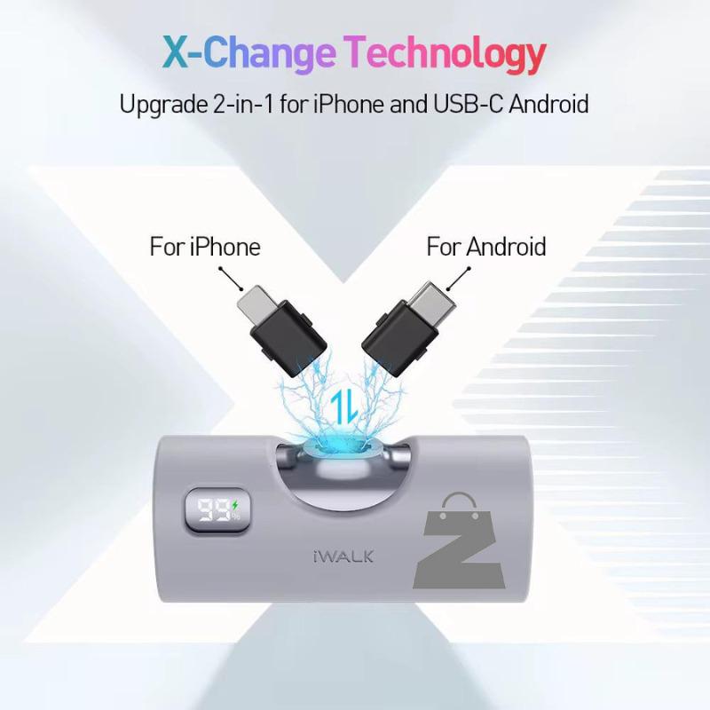 LinkPod X – מטען נייד קומפקטי עם מחברים נשלפים USB-C ו-Lightning