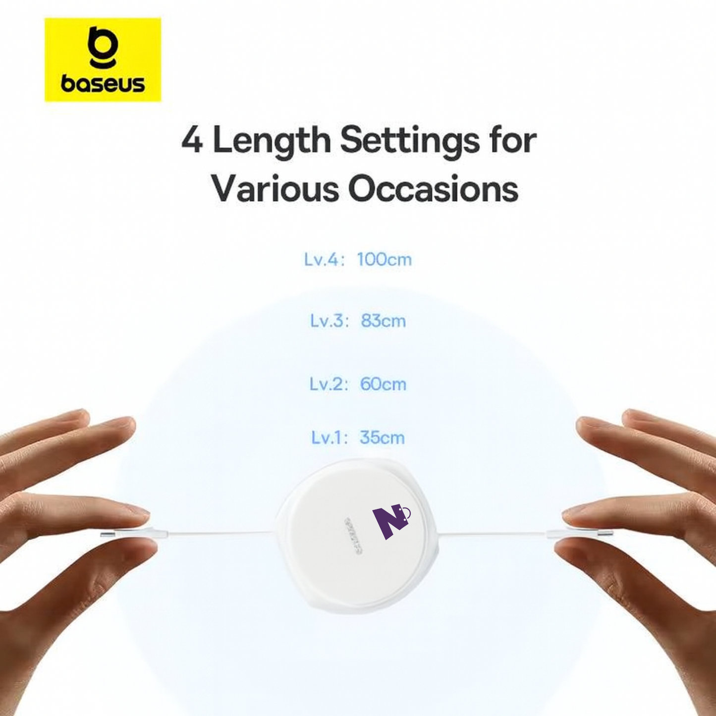 Baseus כבל טעינה מהיר נשלף Type-C ל-Type-C - הספק של 100W