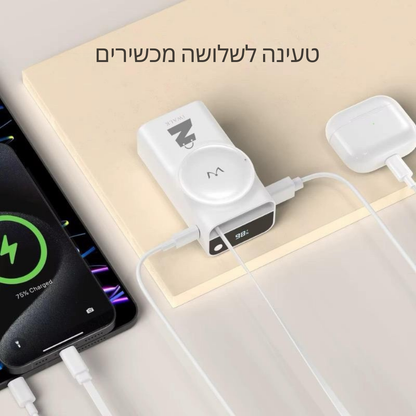 🔋⚡ מטען נייד זאין 10000 מיליאמפר־שעה – נגמרת הסוללה? טעינה מהירה 30 ואט