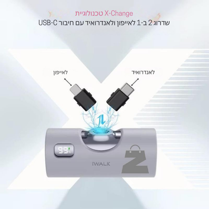 📱⚡מטען נייד זאין 5000 מיליאמפר־שעה – טעינה מיידית בכל מקום